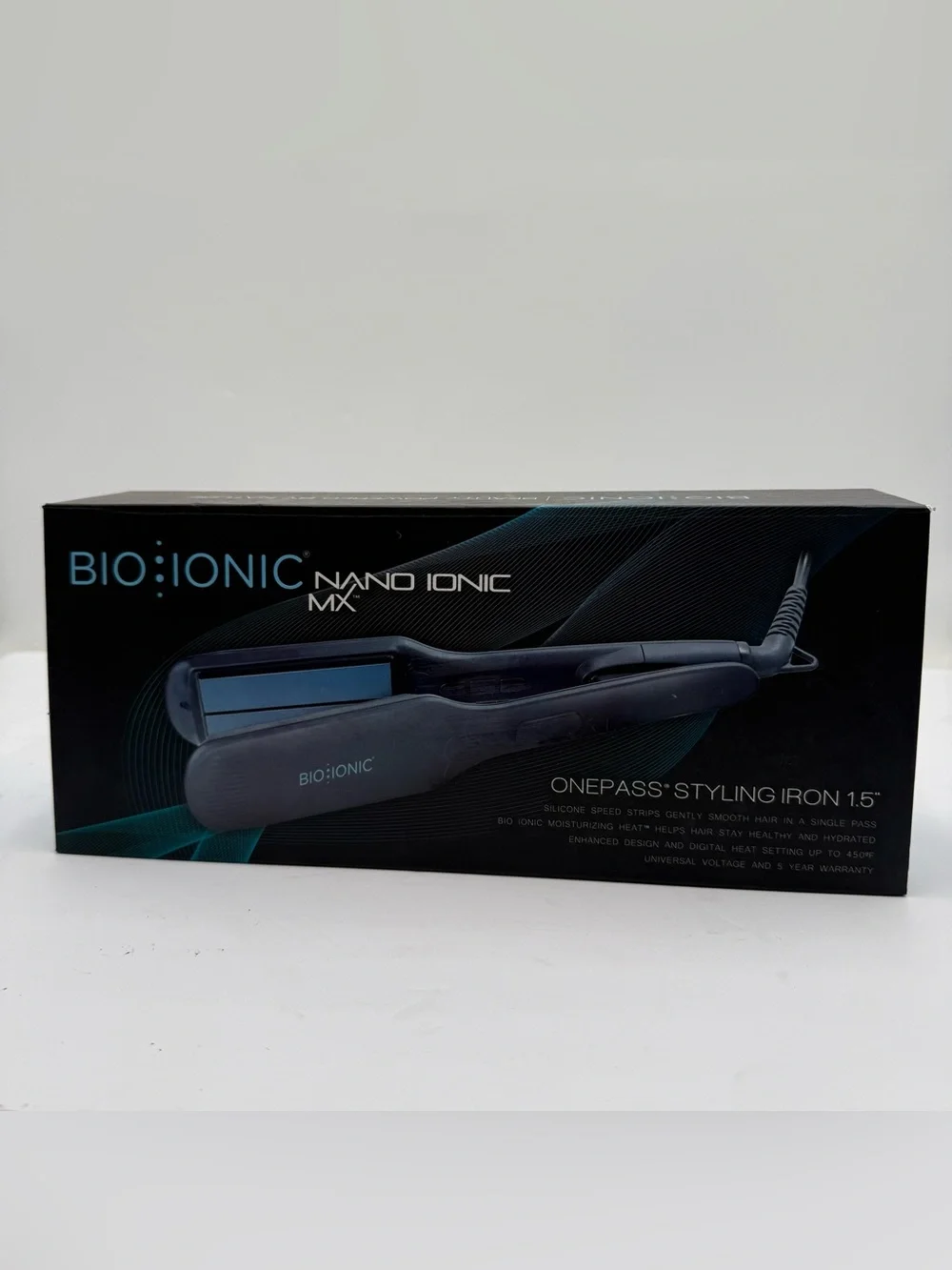 E7 AUTHENTIC Bio Ionic Onepass Nanoionic MX Flat Iron Straightener 1.5